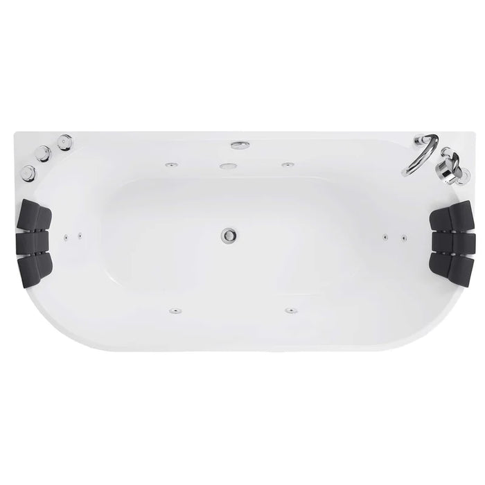 Empava 59" Freestanding Hydro Massage Whirlpool Bathtub with Center Drain | EMPV-59AIS06