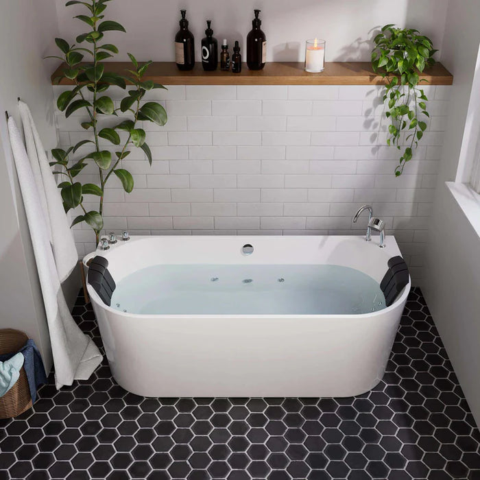 Empava 59" Freestanding Hydro Massage Whirlpool Bathtub with Center Drain | EMPV-59AIS06