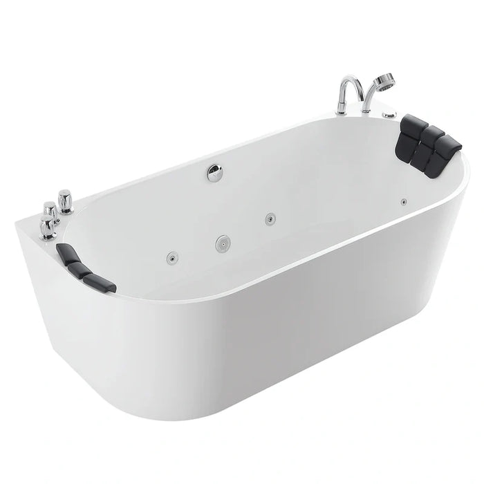 Empava 59" Freestanding Hydro Massage Whirlpool Bathtub with Center Drain | EMPV-59AIS06